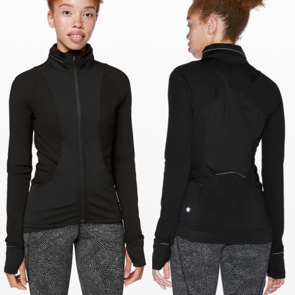 Lululemon Far and Free Black Hood Jacket Slim Fit